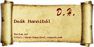 Deák Hannibál névjegykártya